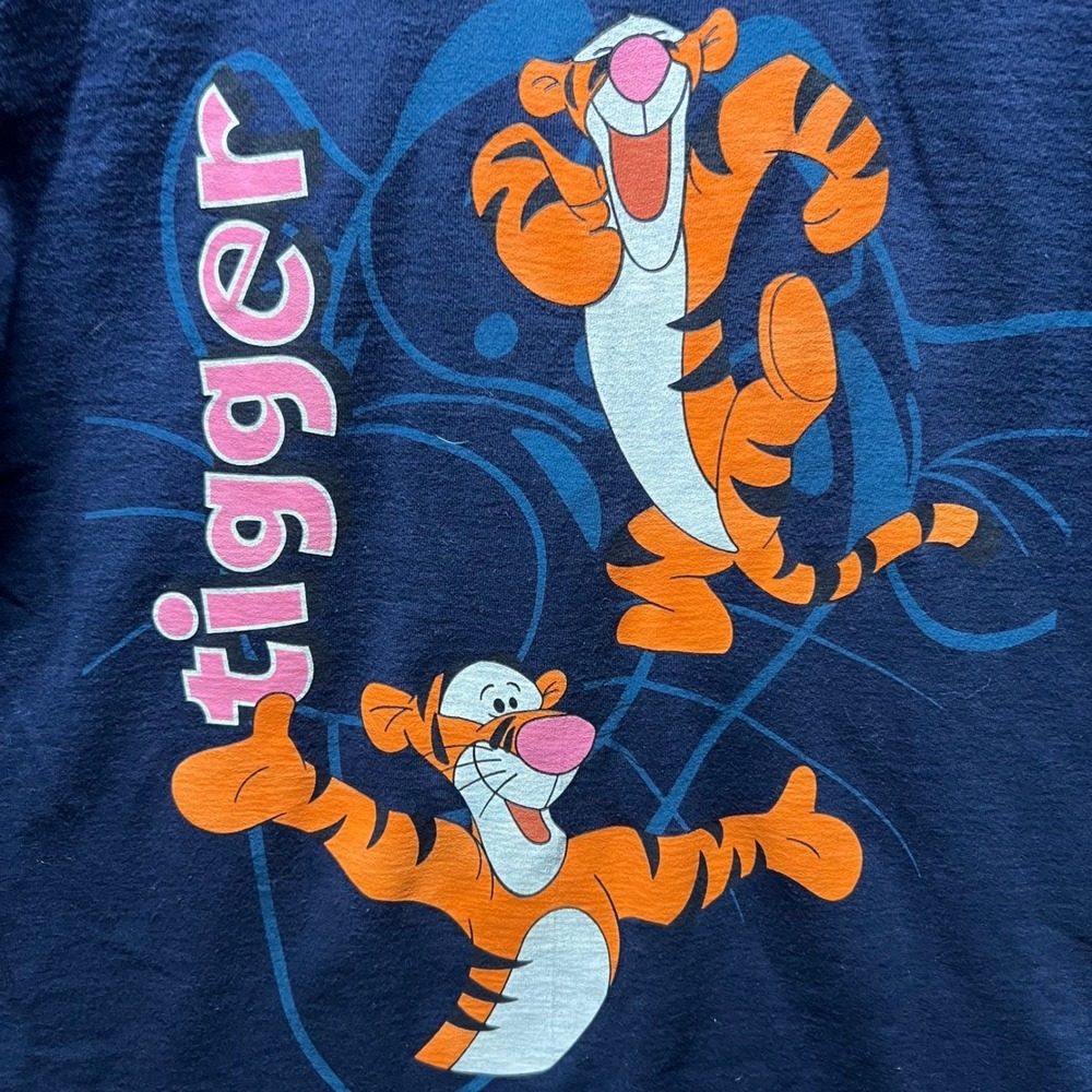Vintage Disney Tigger T Shirt Mens Small Medium Navy Blue Single Stitch USA Made - Picture 3 of 9
